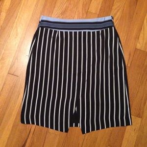 LOFT Navy Stripe Skirt